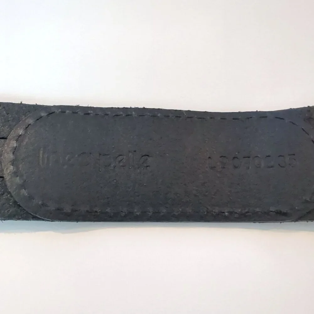 Vintage Linea Pelle Leather Black Belt Small Gold